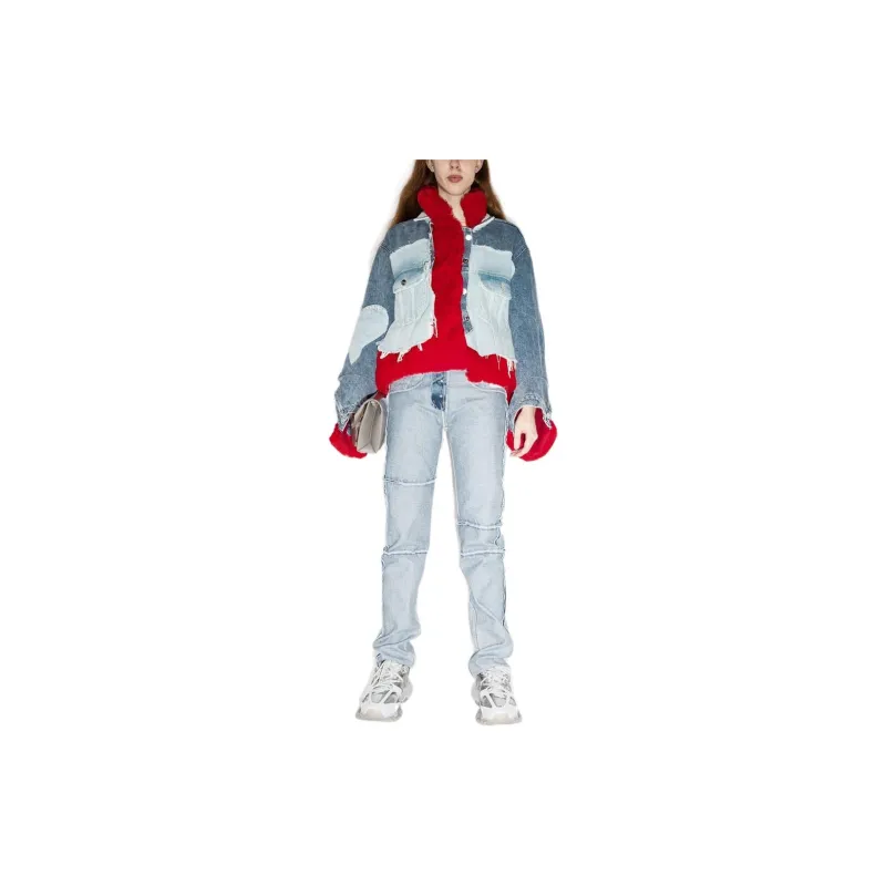 NATASHA ZINKO Faux Fur Denim Jacket-3