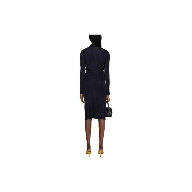 Ferragamo Polo collar Knitted Midi Dress-2
