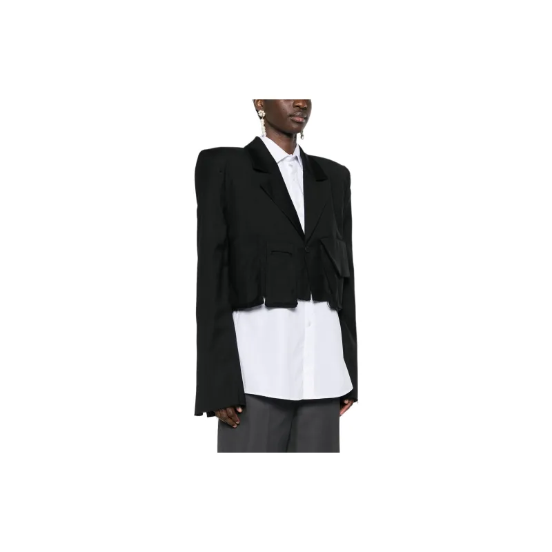 NATASHA ZINKO Cropped Wool Blazer-3