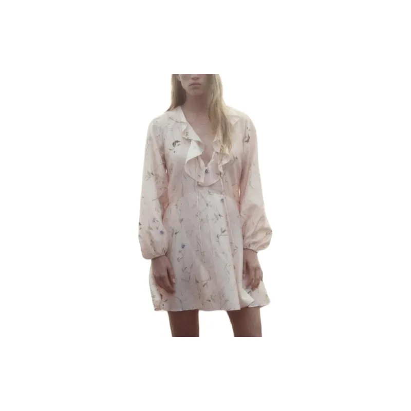 H&M Long-Sleeved Dresses Women's Pink/Floral-1