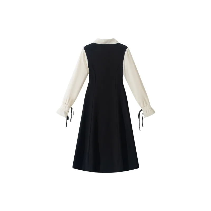 AHDO Long Sleeved Dresses Women's Black-1