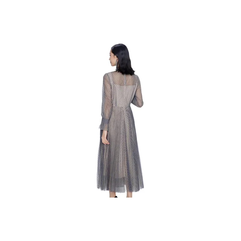 BBLLUUEE Long Sleeved Dress Women's Mist Gray-4