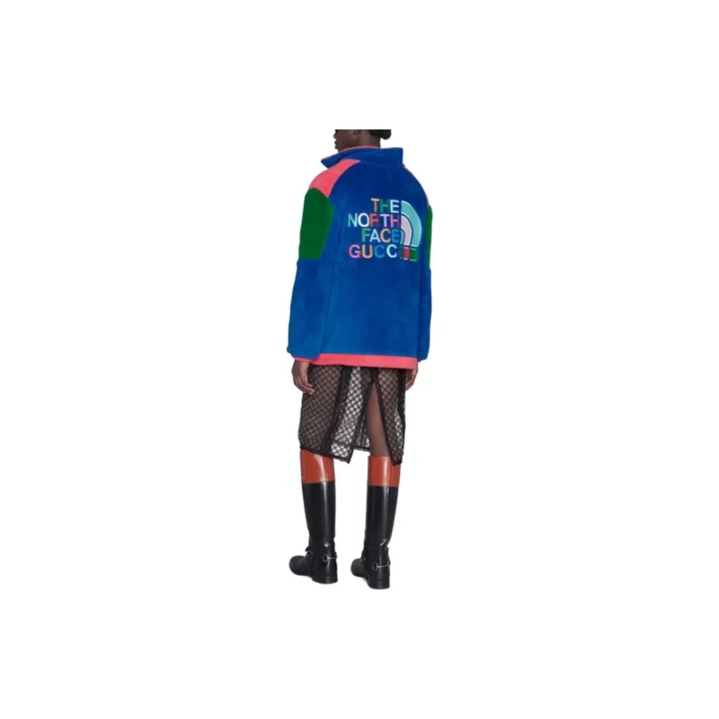GUCCI X The North Face Fleece Jacket Blue/Green/Dark Pink-4