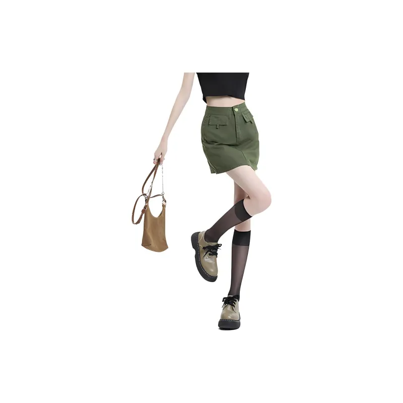 Weixi Cargo Short Skirts Women's Army Green-5