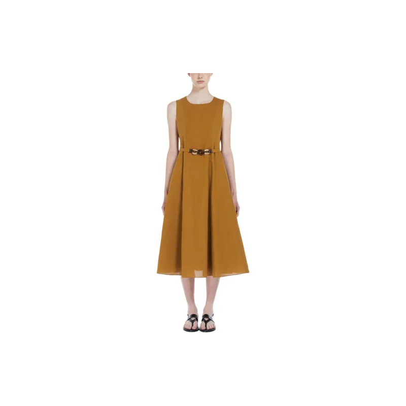 MaxMara Amelie Cotton linen Midi Dress-1