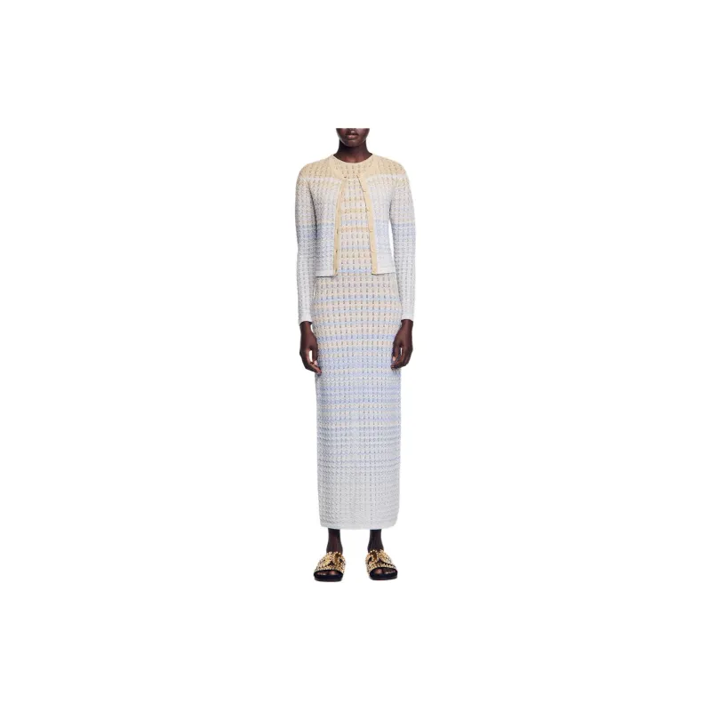 Sandro Zadine Chevron-knit Cardigan-3