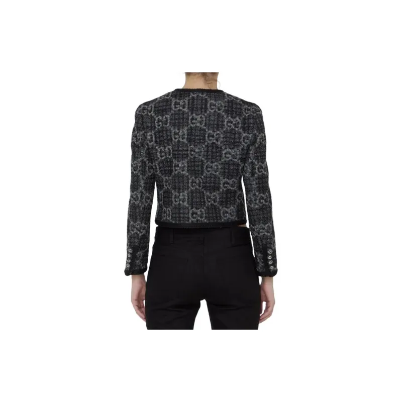 GUCCI Gg Tweed Jacket 'Dark Grey/Multicolor'-2