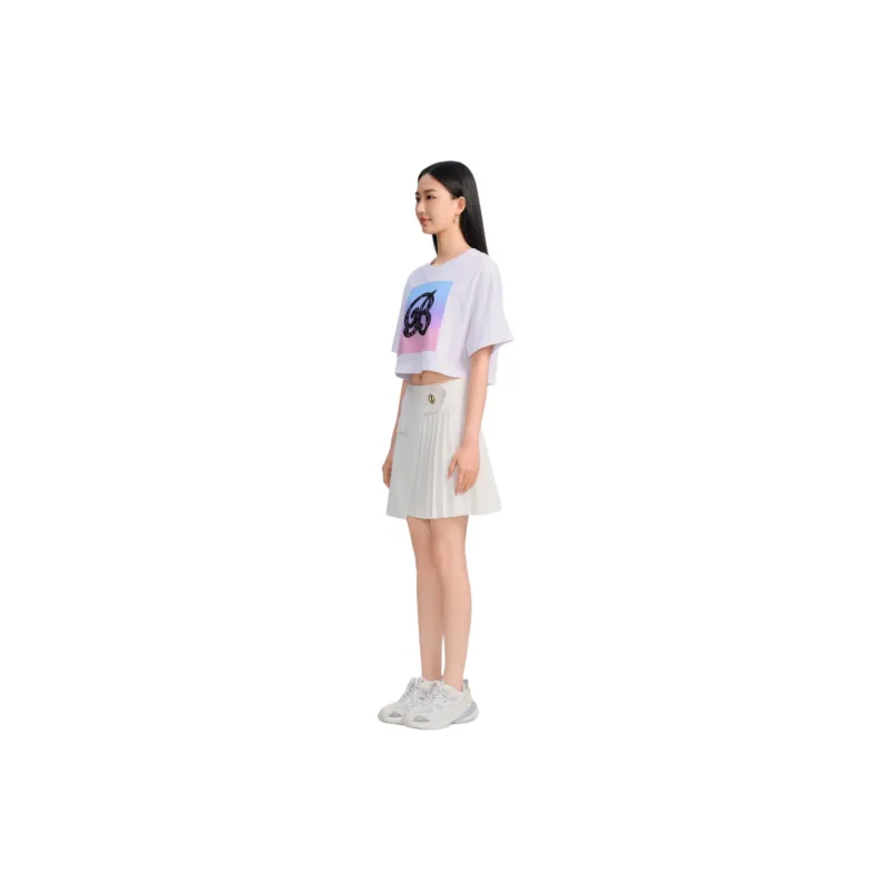 Blood Glitter Drop Shoulder Sleeve T-Shirt Women's White-2