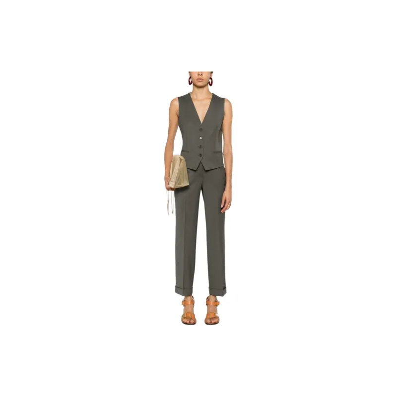 PAROSH SS24 Suit Trouser Women's Gray Green-1
