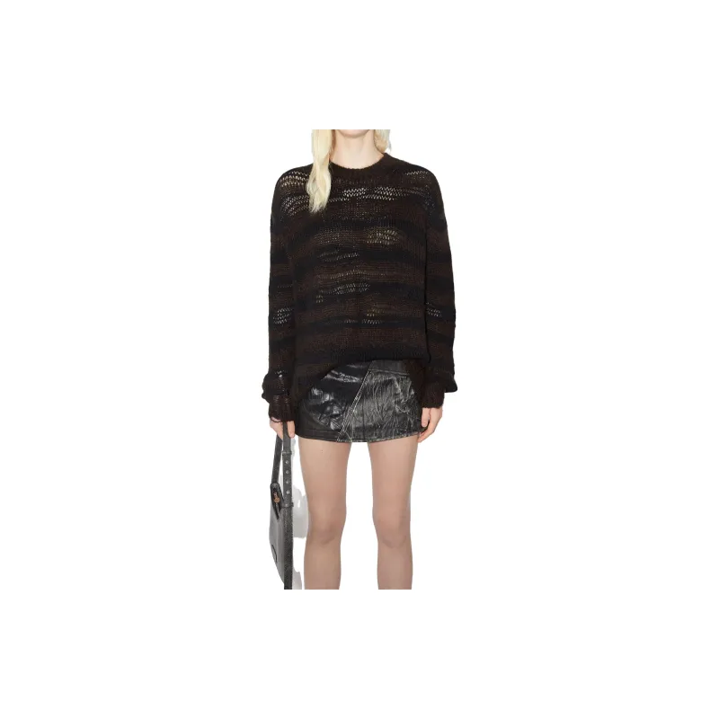 Acne Studios Distressed Stripe Jumper Charcoal Grey-3