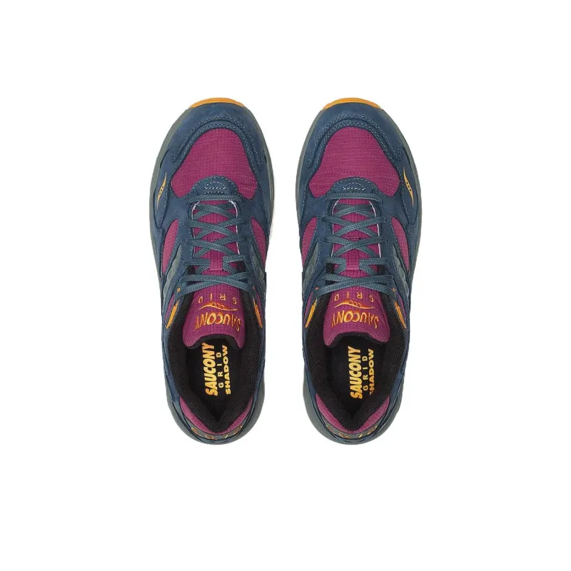 Saucony Grid Shadow 2 Anti Slip Wear Resistant Low Top Running Shoes Unisex Purple Gray-3