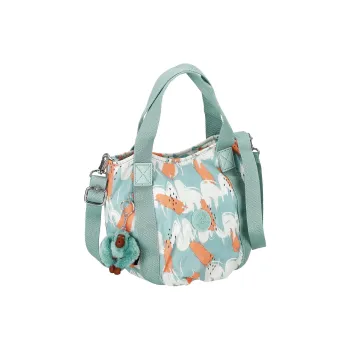 Kipling Polyester Shoulder Bag, Crossbody Bag, Handbag Regular Women's Turquoise & Multicolor