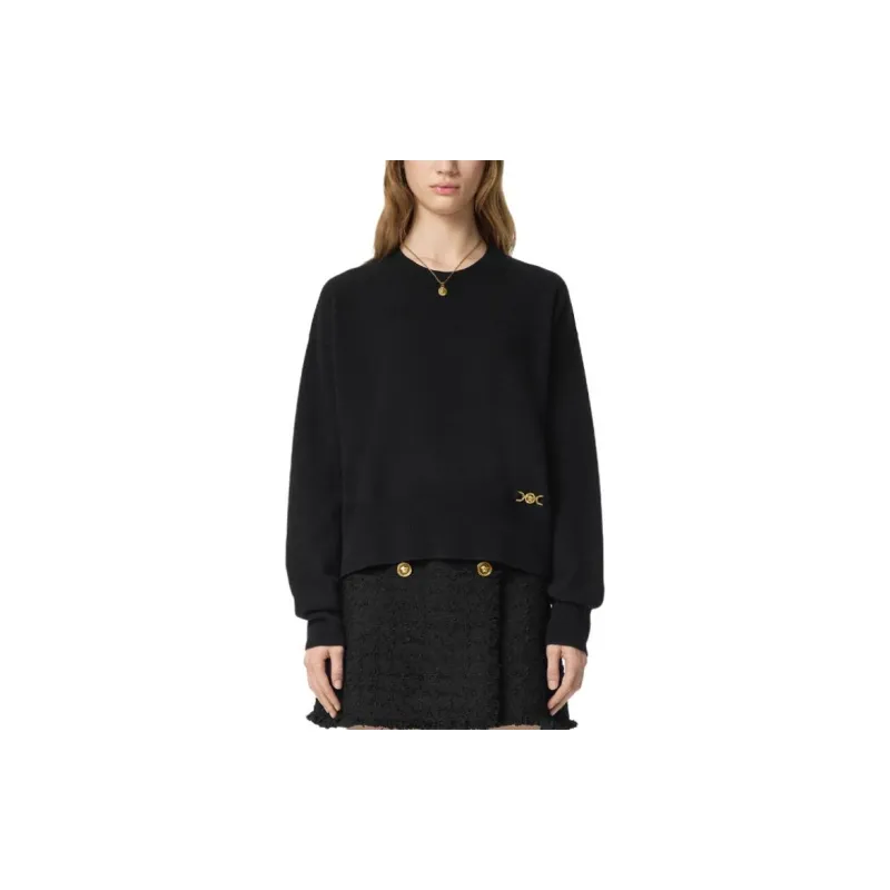 VERSACE Logo Plaque Crewneck Jumper-2