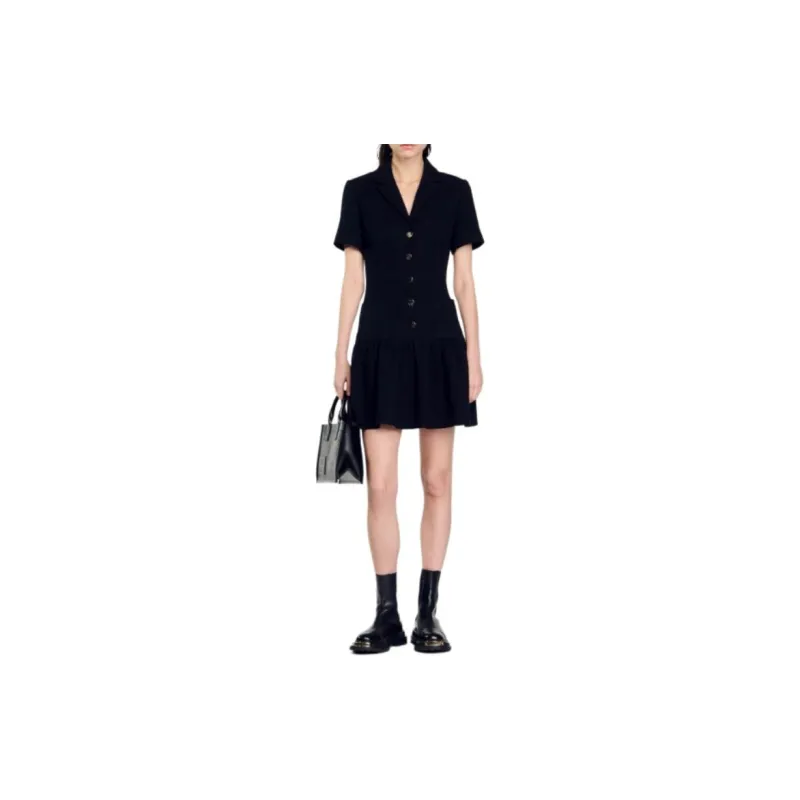 Sandro Peplum Tweed Minidress-3