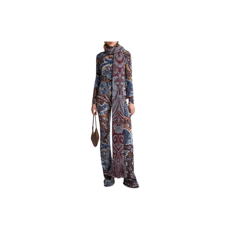 ETRO Tulle Jacquard Velvet Trousers-2