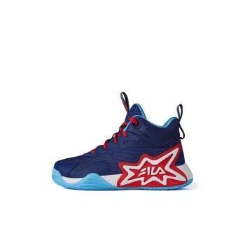 FILA KIDS Anti Slip Wear Resistant High Top Basketball Shoes Red Blue Kids'
