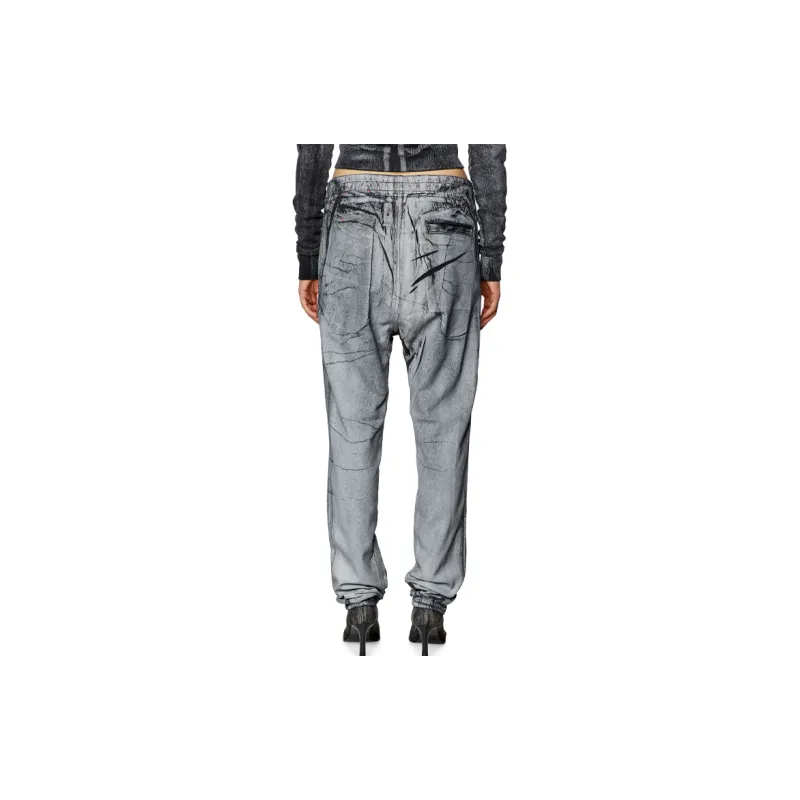 DIESEL D-Lab Track Tapered Denim Printed Trousers-2