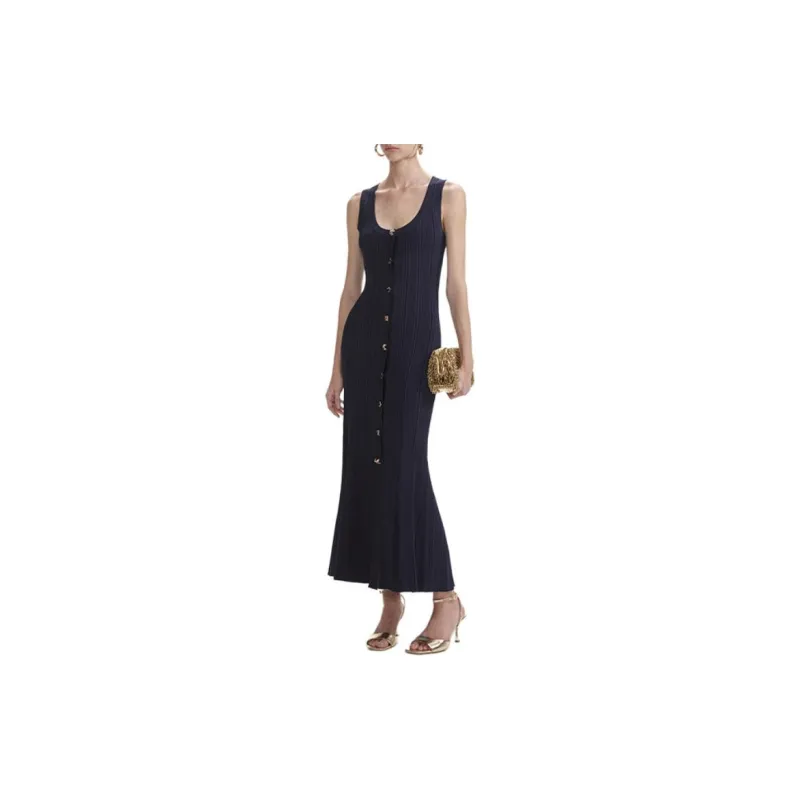Self portrait Sleeveless Dress Women's Navy Blue-3