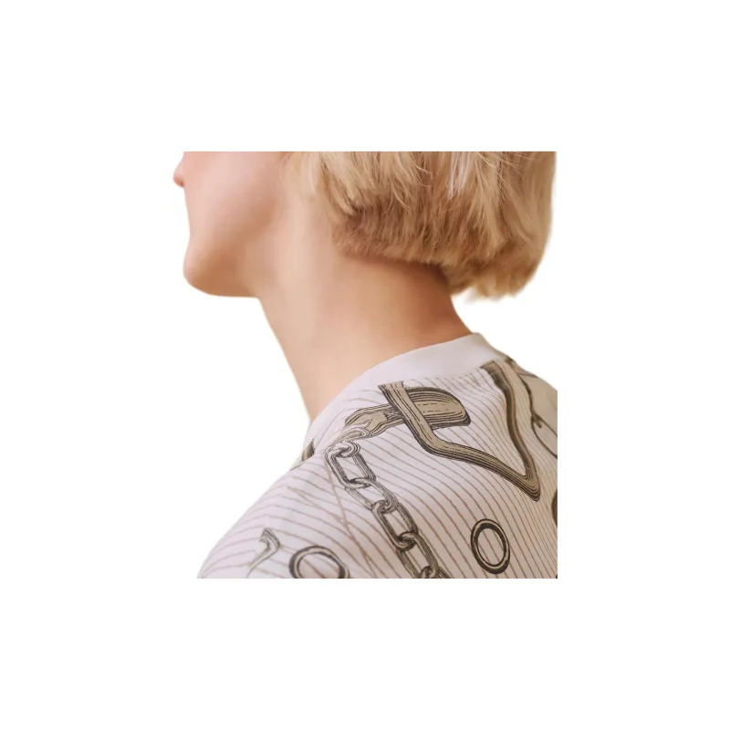 HERMES Short Sleeved Dress Women's Natural White-2