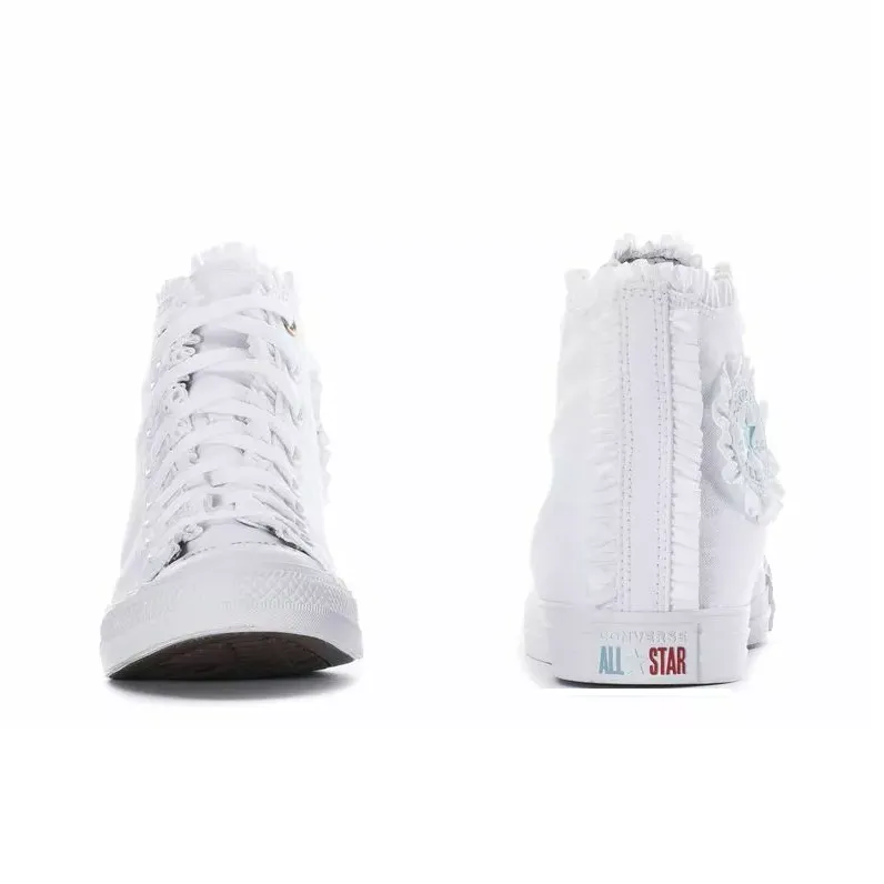 Converse Chuck Taylor All Star Anti-Slip Wear-Resistant High-Top Canvas Shoes Unisex Pure White-2