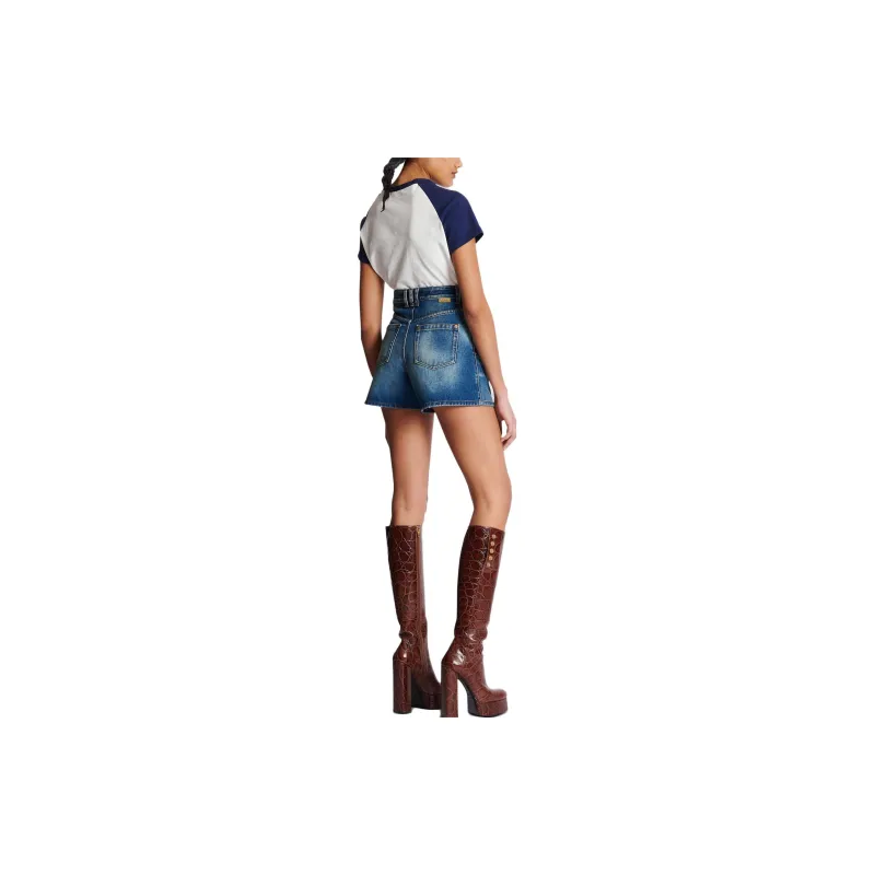 BALMAIN Denim Shorts Women's Blue-2