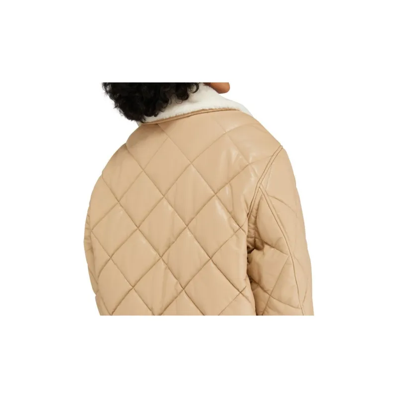 STAND STUDIO Diamond quilted Faux leather Jacket-4