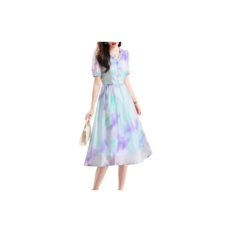 HUASJ Short Sleeved Dresses Women's Multicolor-2