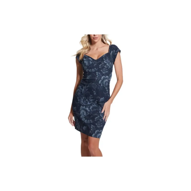 GUESS Eco Adie Denim Dress Short-Sleeved Dresses Women's Blue-2