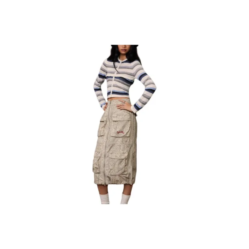 GOOD BAI GOODEES Series Casual Long Skirts Women's Gray-2