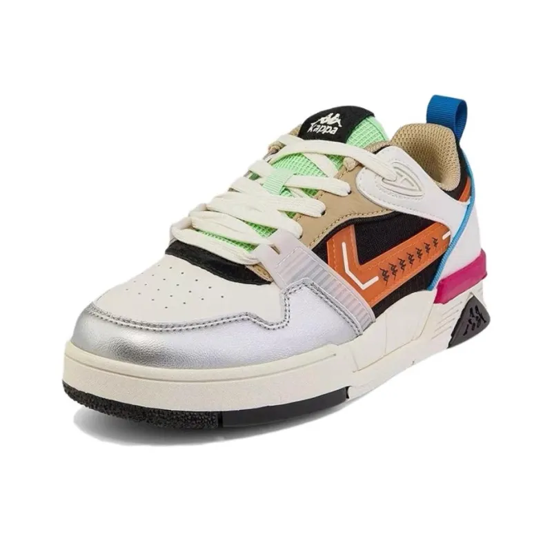 Kappa Anti-Slip Wear-Resistant Low-Top Skateboard Shoes Women's White Orange-2