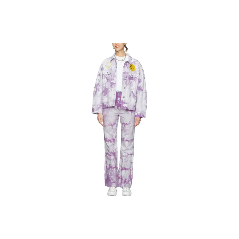 Lee x SMILEY Denim Jacket Women's Purple Pink-2