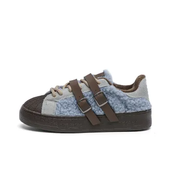 TUOPIN Anti Slip Wear Resistant Low Top Skateboard Shoes Women's Blue Brown
