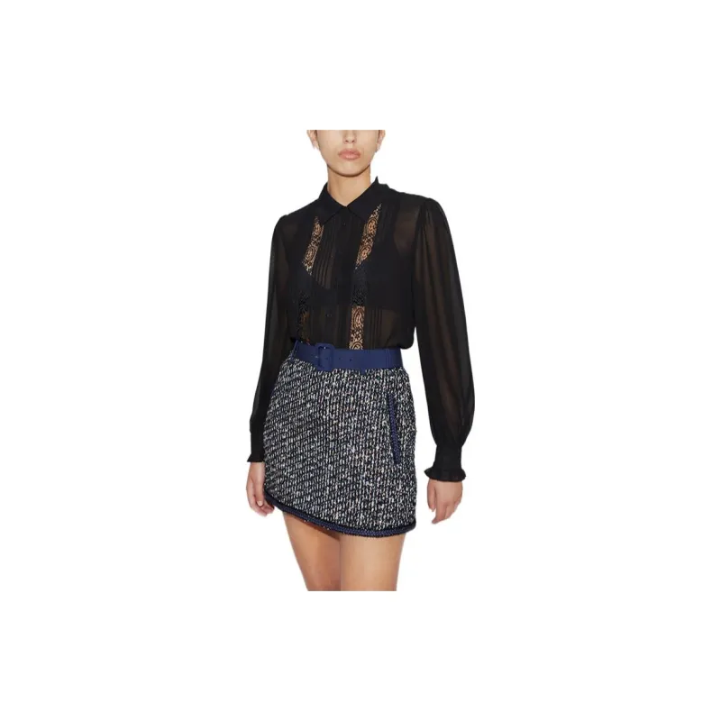 Self portrait Shirts Women's Black-3