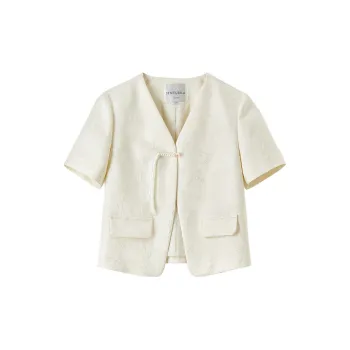 SENTUBILA Cropped Coats Women's Milk White