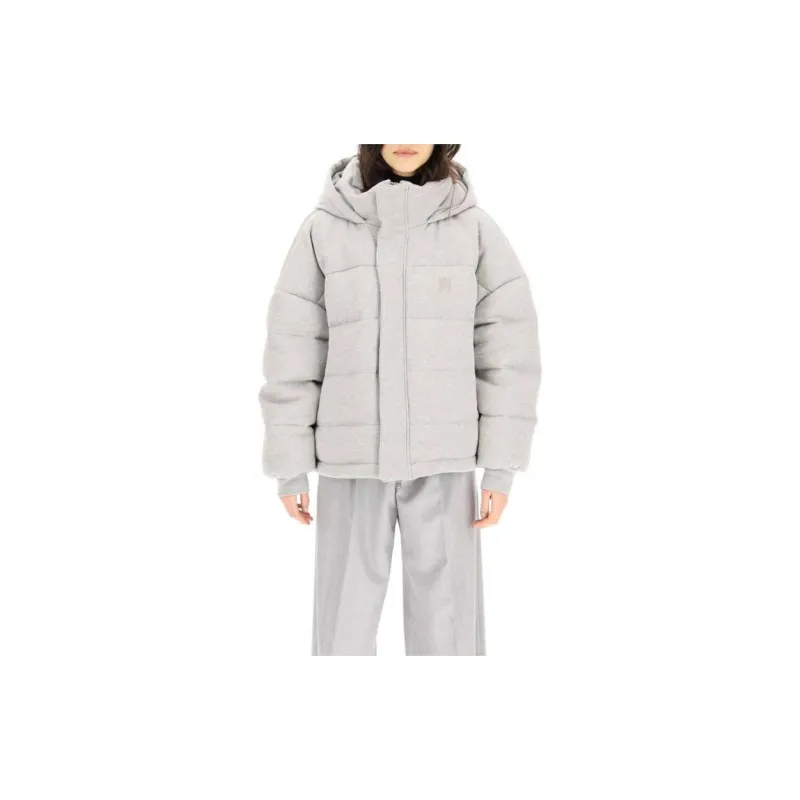 AMIRI SS22 Solid Color Hooded Moderate Down Jacket Women's Gray-2