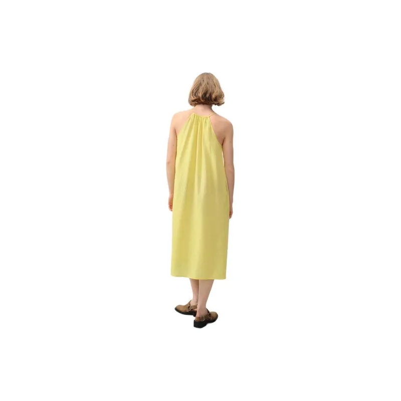 AMERICAN VINTAGE A.M SS24 ROBE FEMME PYKOBOO Slip Dresses Women's Neon Yellow-1