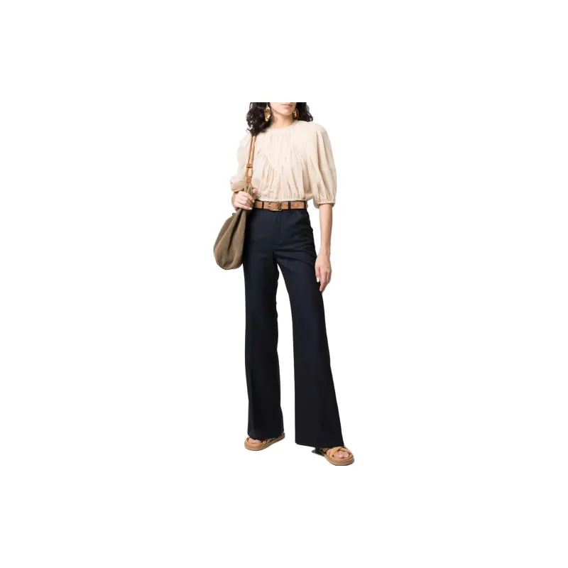 Chloé Chiffon Shirts Women's Beige-2