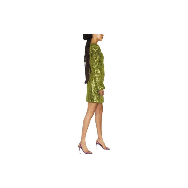 PINKO Long-Sleeved Dresses Women's Green-3