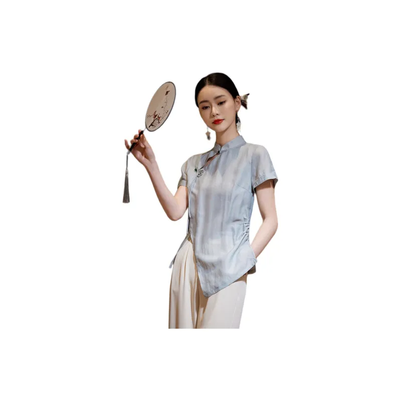 Hang Yi Court SS24 Shirt Women's Blue-1