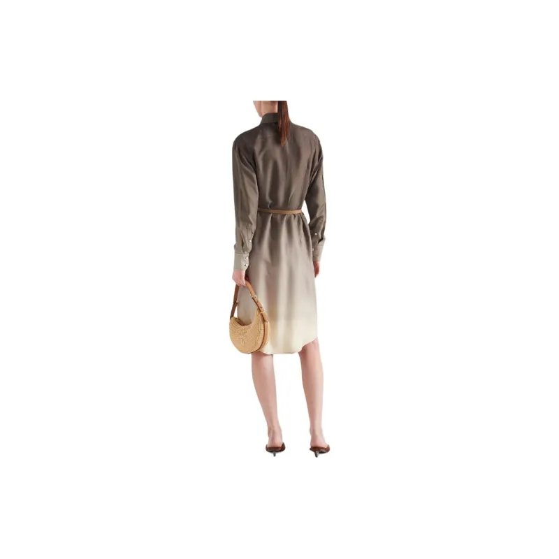 PRADA Gradient Silk Shirtdress-2