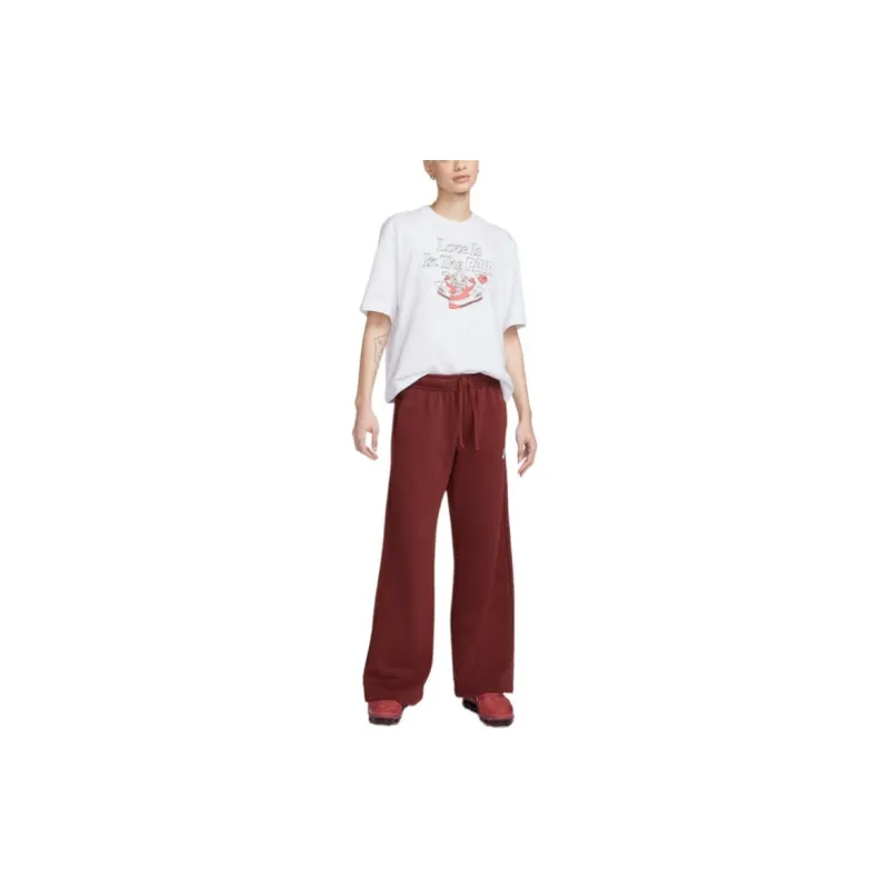 Nike Sportswear Club Casual Pants Women's Deep Team Red White-2