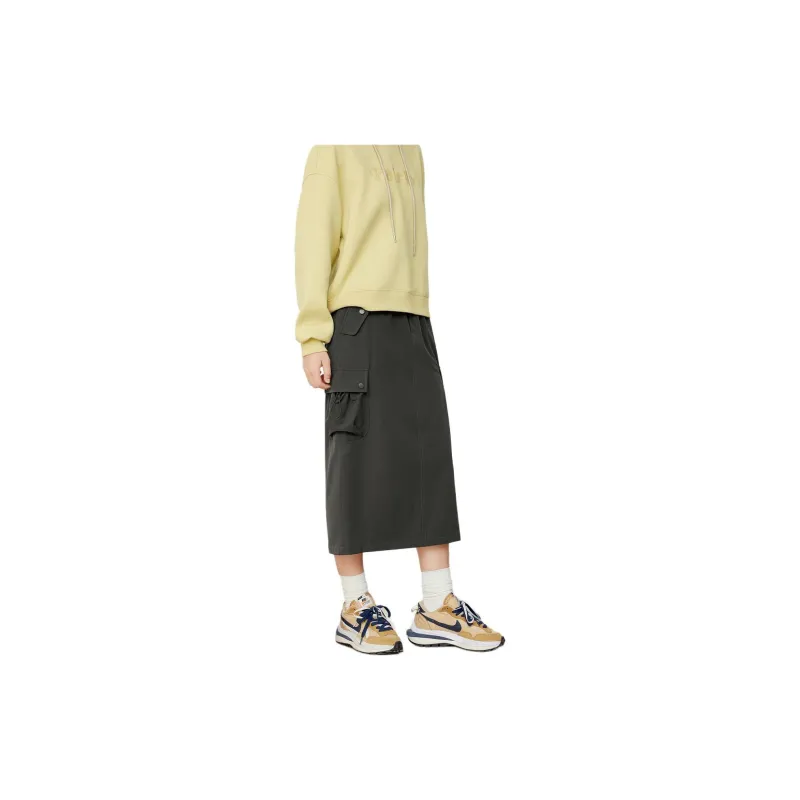 EICHITOO Casual Long Skirts Women's Army Green-4