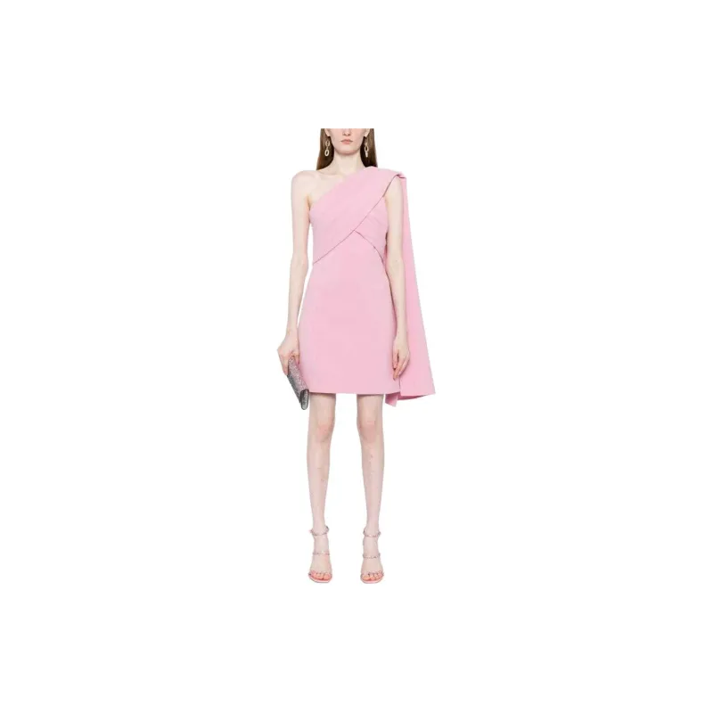 ELIE SAAB One shoulder Crepe Minidress-2