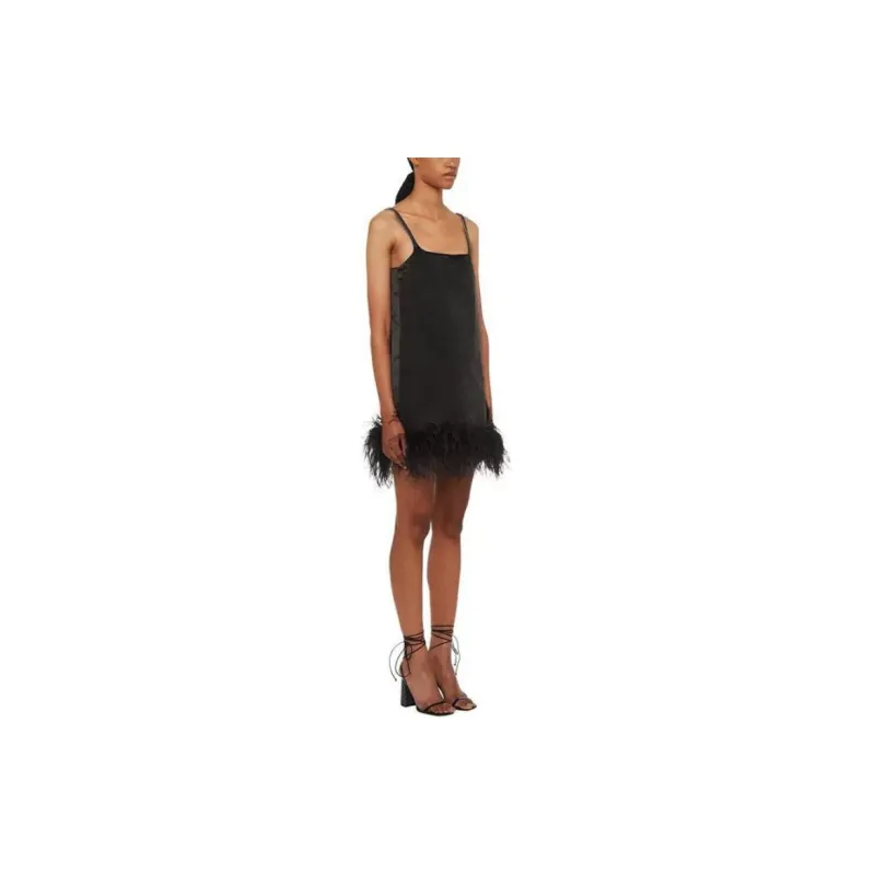MIU MIU SS23 Slip Dresses Women's Black-3