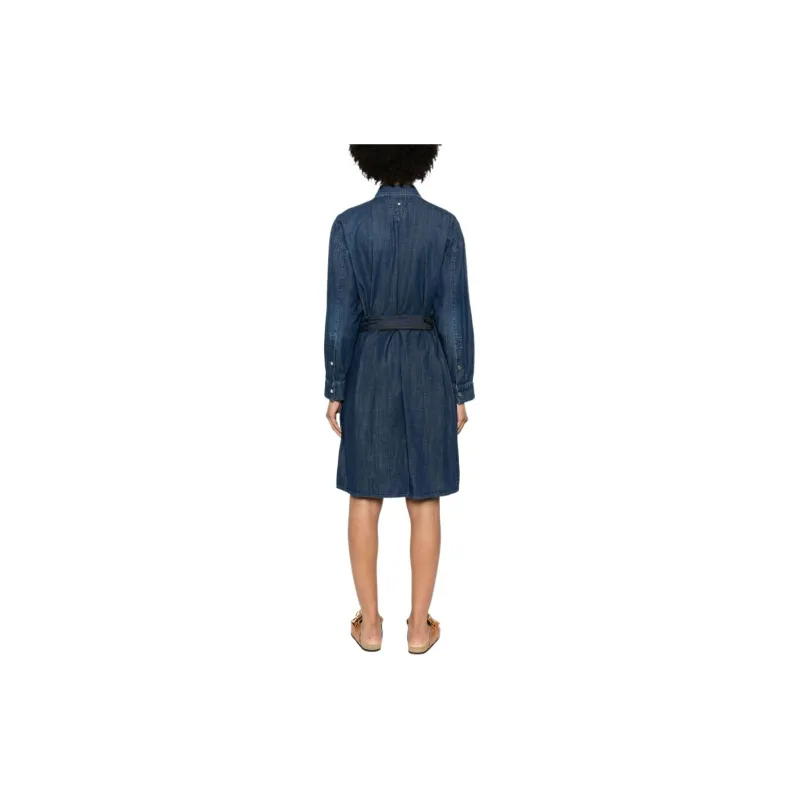 Lorena Antoniazzi Long-Sleeved Belted Denim Midi Dress-2