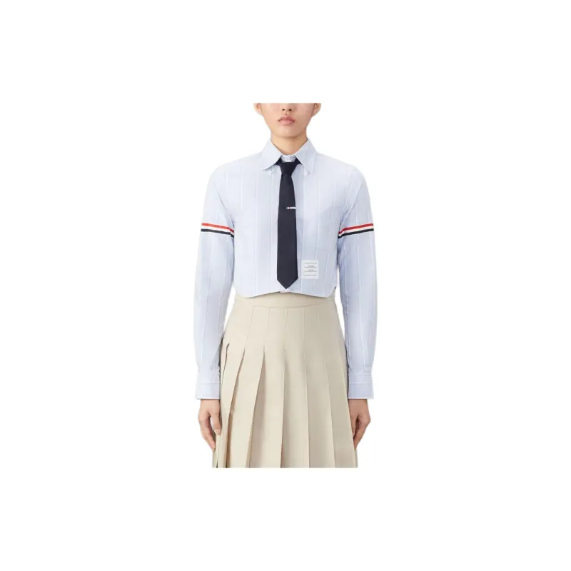 THOM BROWNE Striped Cropped Shirt-1