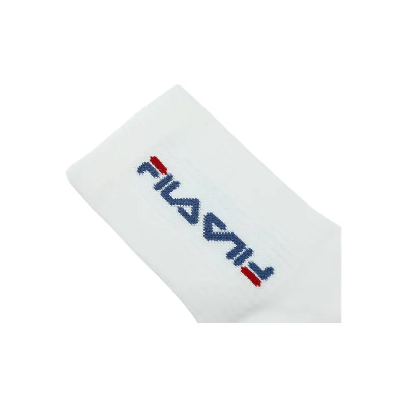 FILA Mid Calf Socks Women's 2 Pack White Blue/White Black-1