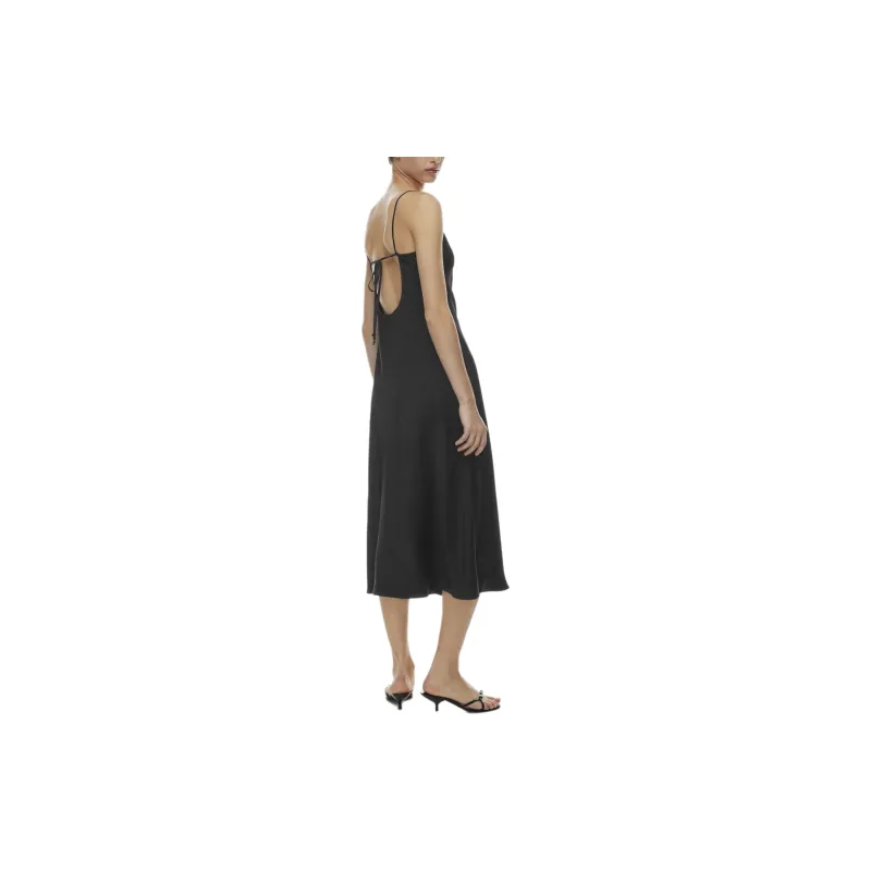 ARITZIA Wilfred Toulouse Satin Dress Slip Dresses Women's Black-4