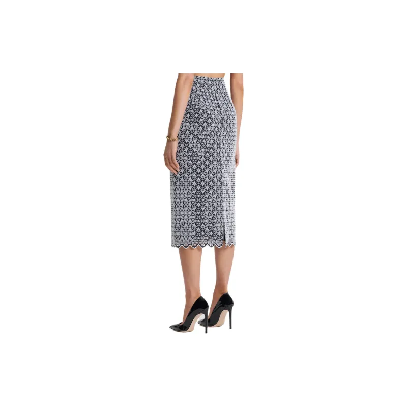 SCANLAN THEODORE Embroidered Floral Skirt Casual Long Skirts Women's Black/White-3