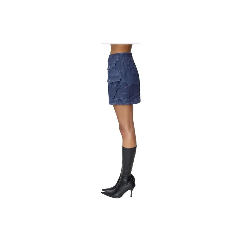 DIESEL Cargo Short Skirts Women's Royal Blue-3